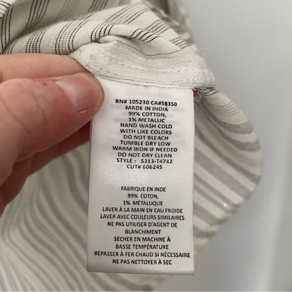 Soft Joie Cream/Metallic Roll Sleeve Top Size Small - Picture 8 of 8